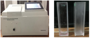 Figure 04: UV-Vis spectrophotometer and Quartz cuvette