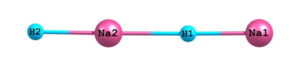 Optimized linear structure of sodium hydride dimer at DFT(B3LYP) level of theory using basis set 6-311++G**.