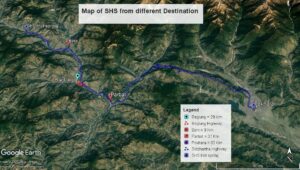 Map Showing the distance from different Location