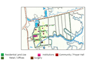 Existing land use and neighborhood outline of Basundhara R/A.