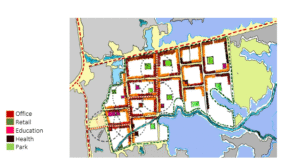 Proposed retrofitted master-plan of Basundhara Residential Area