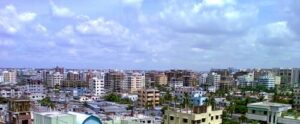 The skyline of Basudhara residential area